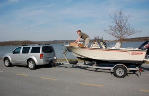 Boston Whaler 16SL getting prepped for launch