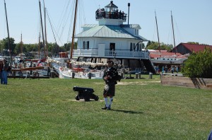 Bagpiper at St. Michaels Lighthouse