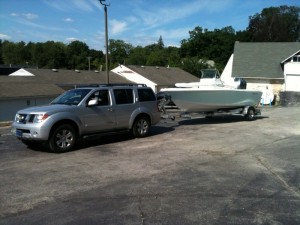tidewater-196cc-towing-rig Tidewater 196cc towed with Nissan Pathfinder