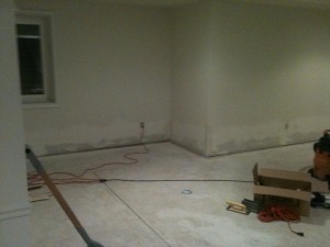 basement-flooded-drywall-replacement-repair drywall placement after flooded basement
